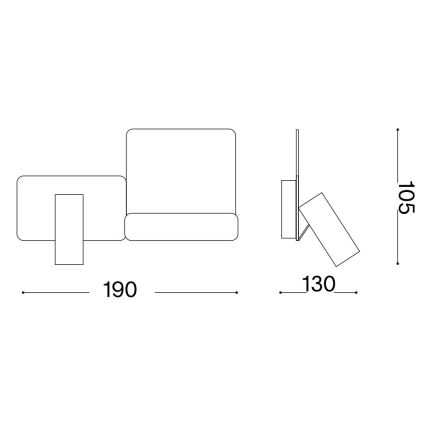 Ideal Lux - Iluminação de parede LED KOMODO LED/4,5W/230V USB CRI 90 preto