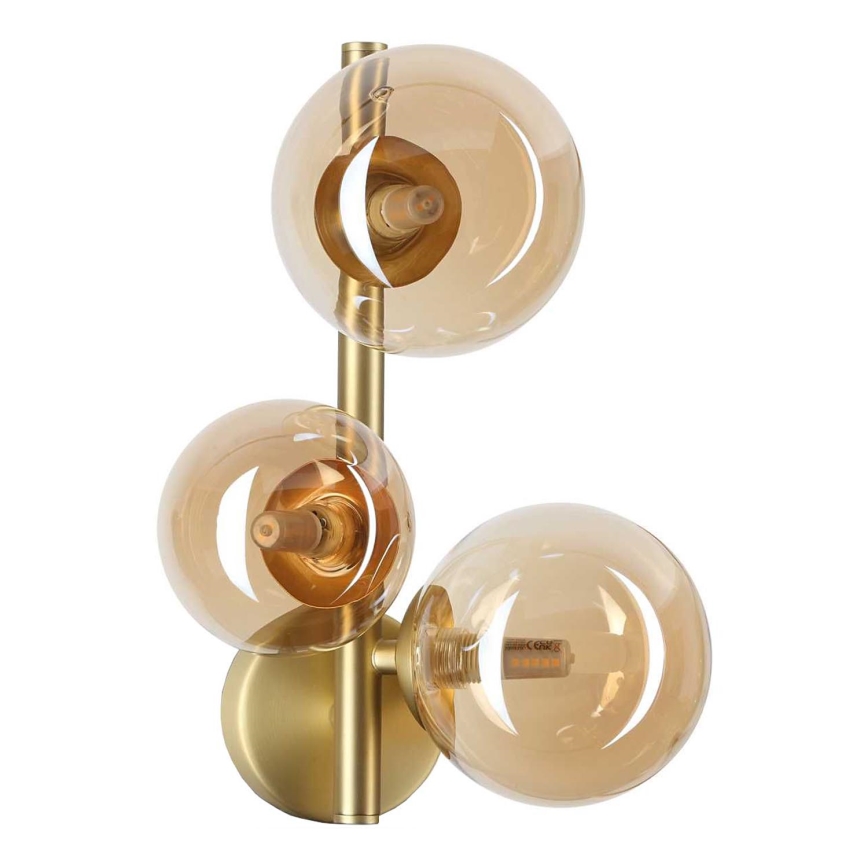 Ideal Lux - Iluminação de parede LED PERLAGE 3xG9/3W/230V dourado/fumado