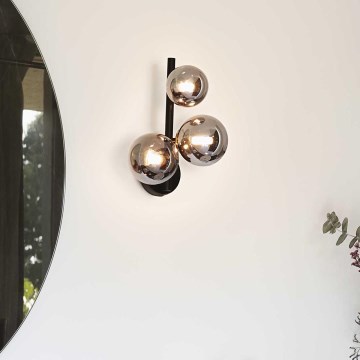 Ideal Lux - Iluminação de parede LED PERLAGE 3xG9/3W/230V preto/fumado