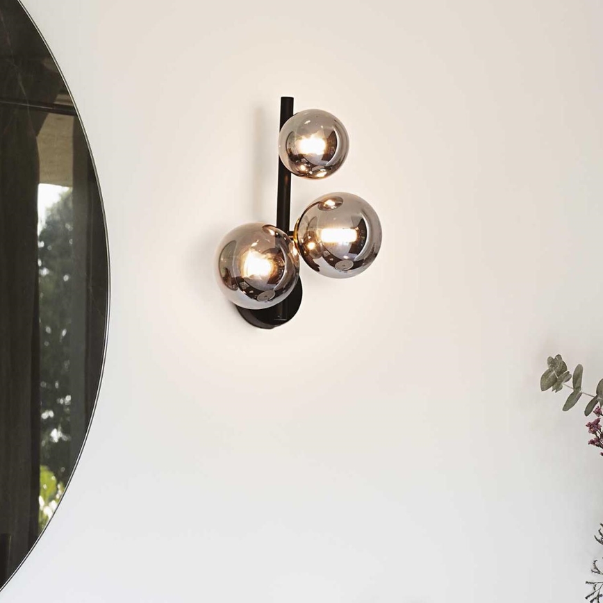 Ideal Lux - Iluminação de parede LED PERLAGE 3xG9/3W/230V preto/fumado
