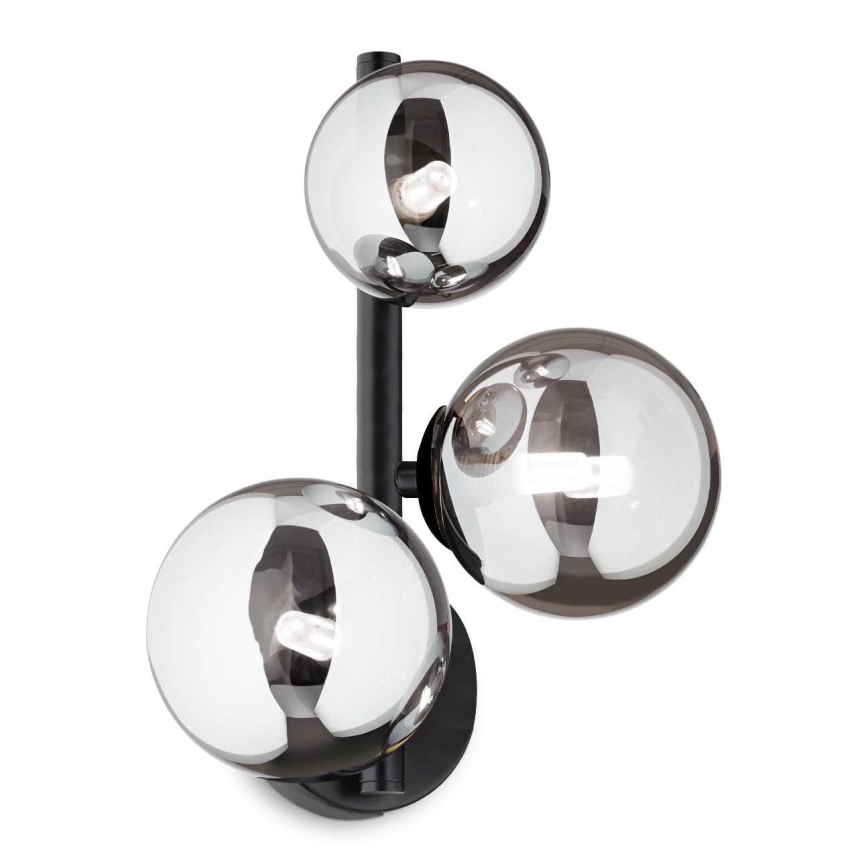 Ideal Lux - Iluminação de parede LED PERLAGE 3xG9/3W/230V preto/fumado
