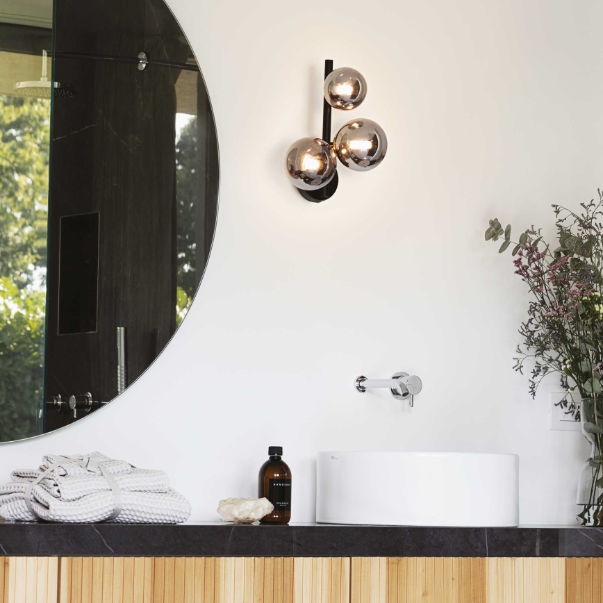 Ideal Lux - Iluminação de parede LED PERLAGE 3xG9/3W/230V preto/fumado