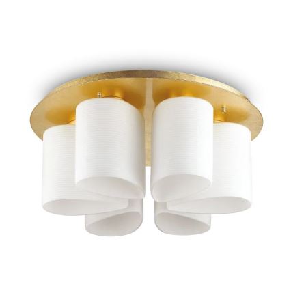 Ideal Lux - Iluminação de teto DAISY 6xE27/52W/230V diâmetro 60 cm dourado/branco
