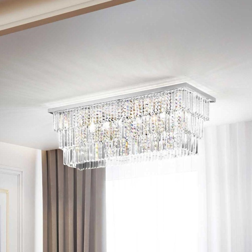 Ideal Lux – Iluminação de teto de cristal MARTINEZ 8×E14/40W/230V