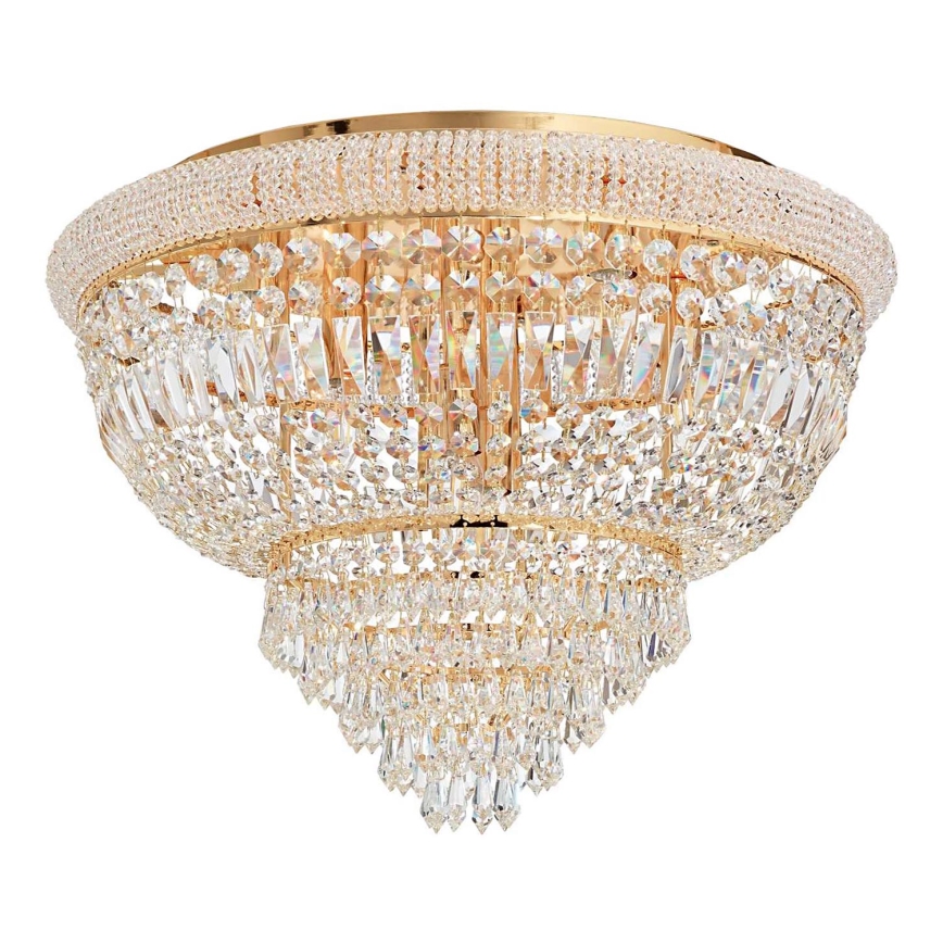 Ideal Lux - Iluminação de teto em cristal DUBAI 24xE14/28W/230V diâmetro 78 cm dourado