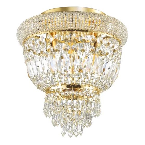 Ideal Lux - Iluminação de teto em cristal DUBAI 3xE14/28W/230V diâmetro 32 cm dourado