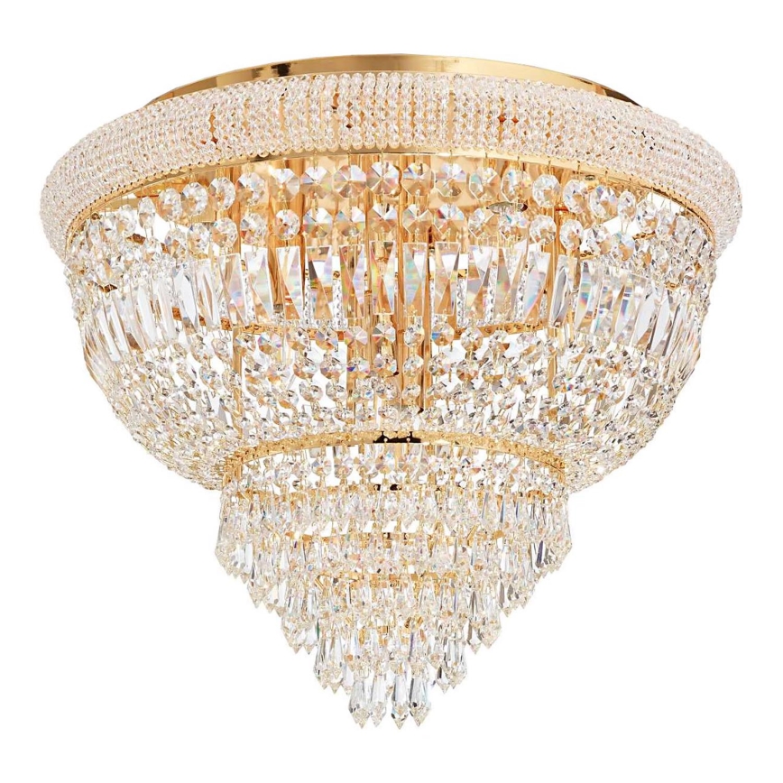 Ideal Lux - Iluminação de teto em cristal DUBAI 6xE14/28W/230V diâmetro 52 cm dourado