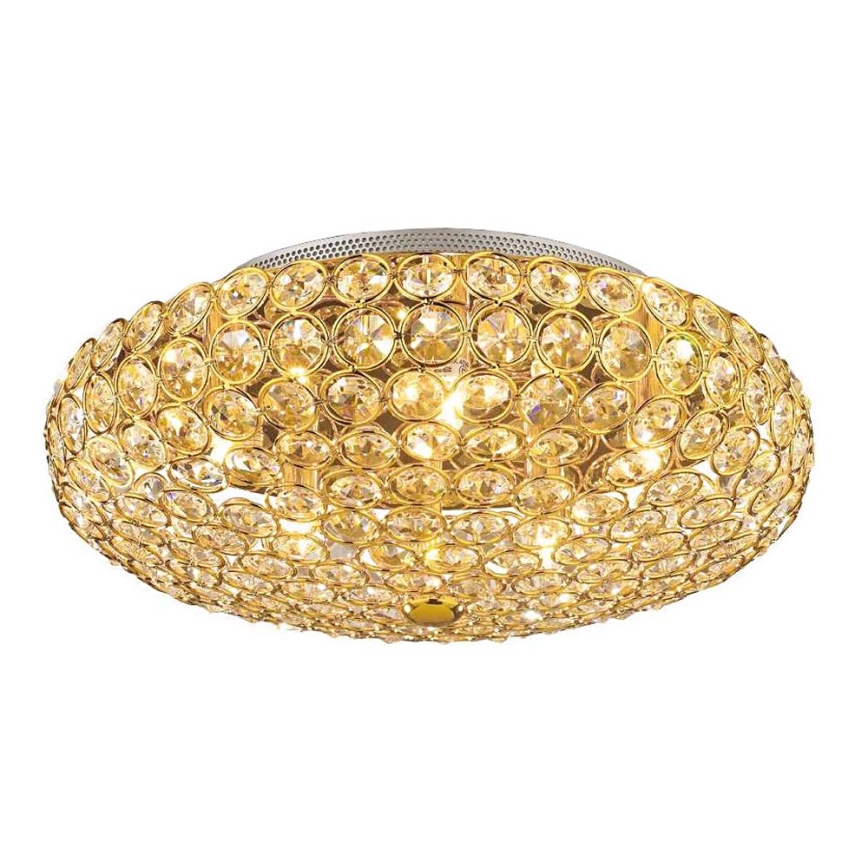 Ideal Lux - Iluminação de teto em cristal LED KING 5xG9/3W/230V diâmetro 38 cm dourado