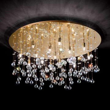 Ideal Lux - Iluminação de teto em cristal LED MOONLIGHT 15xG9/3W/230V diâmetro 80 cm dourado