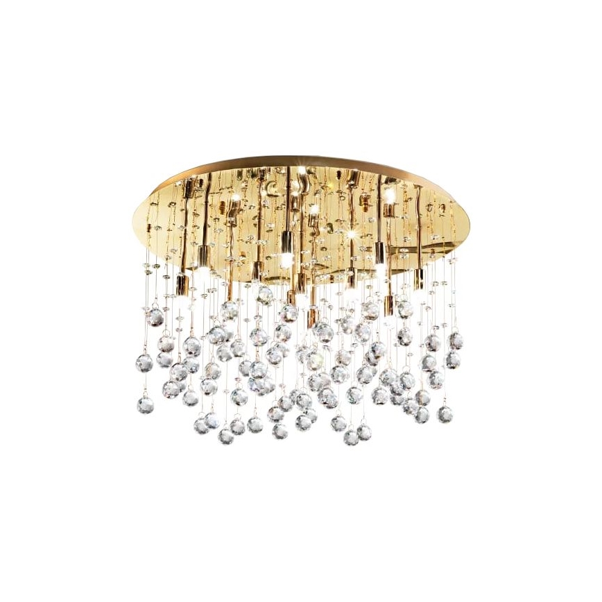 Ideal Lux - Iluminação de teto em cristal LED MOONLIGHT 15xG9/3W/230V diâmetro 80 cm dourado