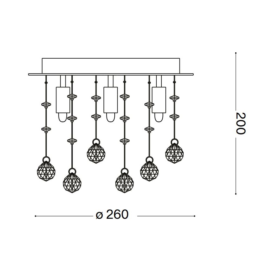 Ideal Lux - Iluminação de teto em cristal LED MOONLIGHT 5xG9/3W/230V diâmetro 26 cm dourado