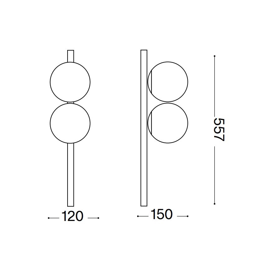 Ideal Lux - Iluminação de teto LED BINOMIO 2xG9/3W/230V dourado