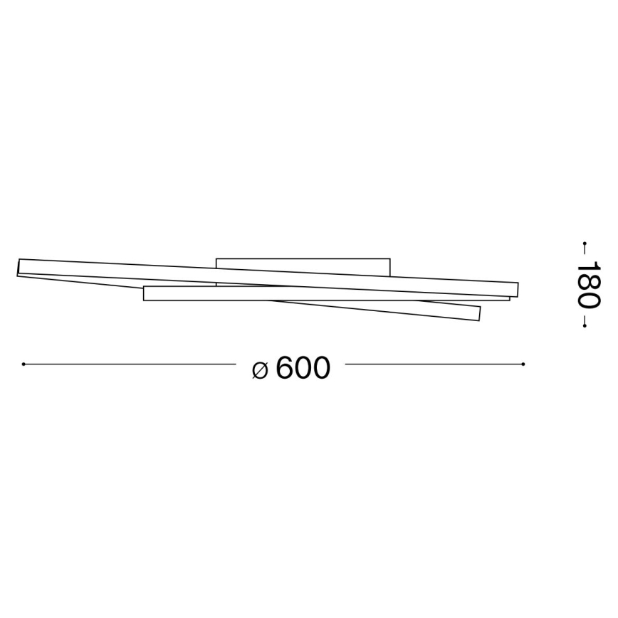 Ideal Lux - Iluminação de teto LED com regulação OZ LED/48W/230V diâmetro 60 cm CRI 90 preto