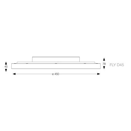 Ideal Lux - Iluminação de teto LED FLY LED/26W/230V 2700K diâmetro 45 cm CRI 90 IP40 preto