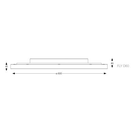 Ideal Lux - Iluminação de teto LED FLY LED/53W/230V 2700K diâmetro 60 cm CRI 90 IP40 preto
