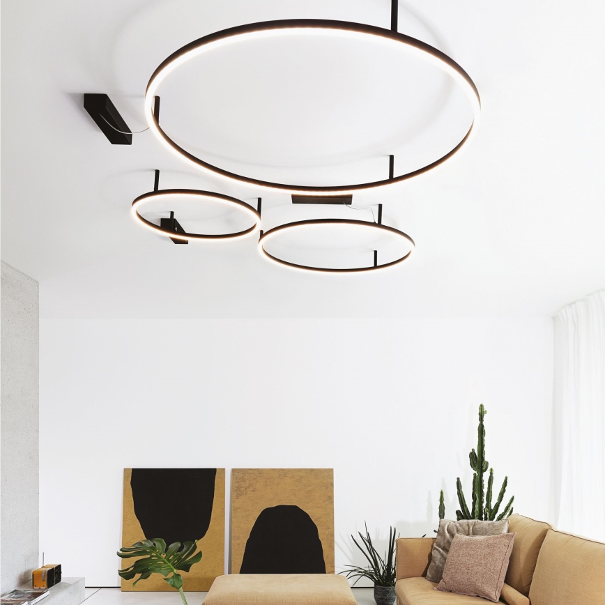 Ideal Lux - Iluminação de teto LED ORACLE S LED/53W/230V 2700K diâmetro 90 cm preto