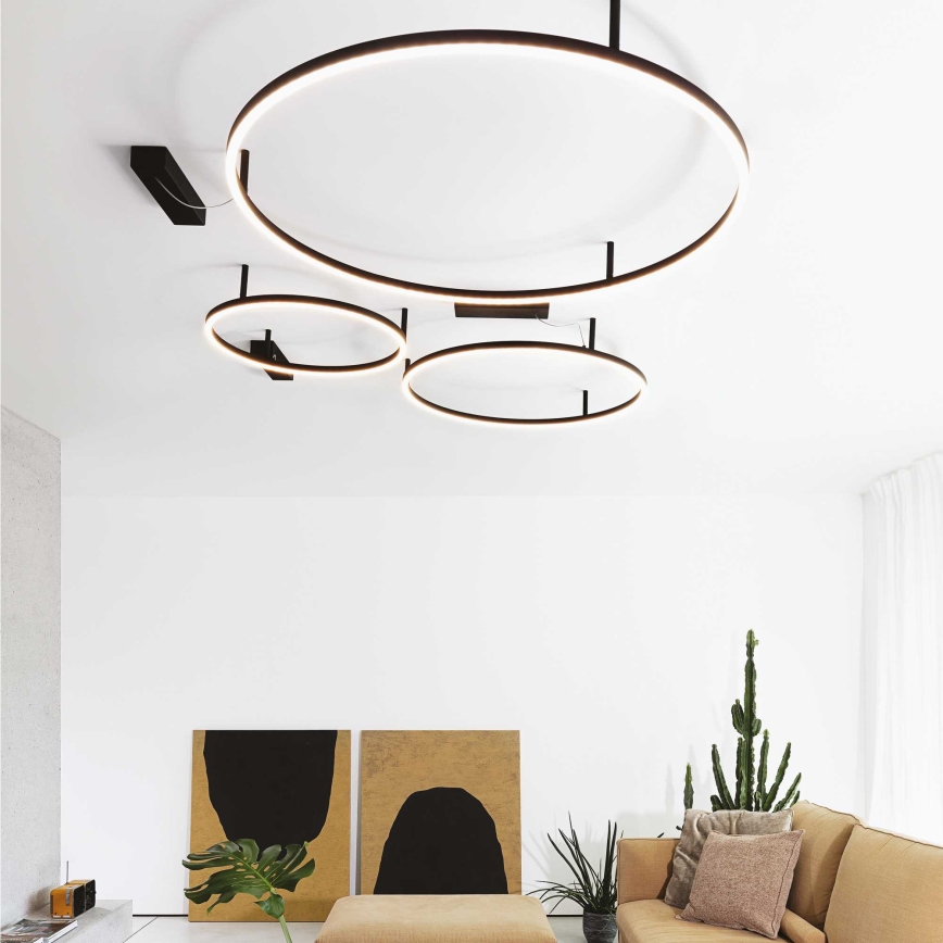 Ideal Lux - Iluminação de teto LED ORACLE SLIM LED/55W/230V 3000K diâmetro 90 cm preto