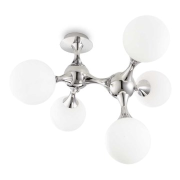 Ideal Lux - Iluminação de teto NODI 5xE14/28W/230V cromado brilhante/branco