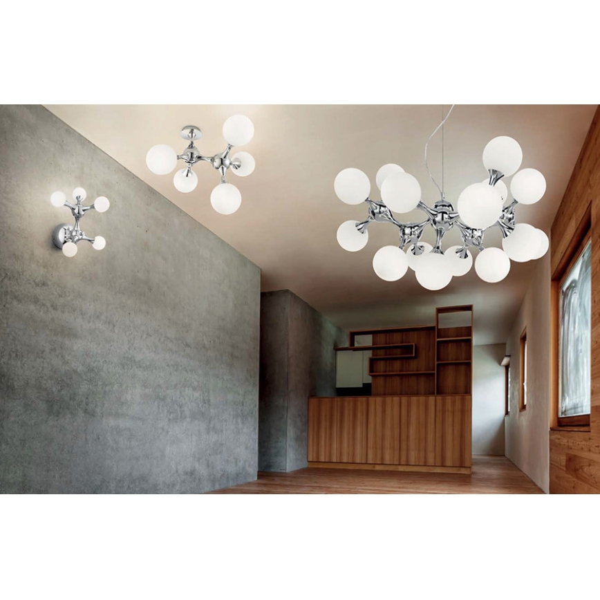 Ideal Lux - Iluminação de teto NODI 5xE14/28W/230V cromado brilhante/branco