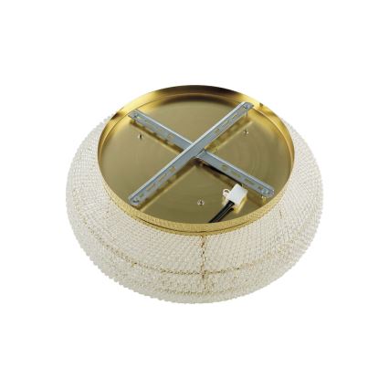 Ideal Lux - Iluminação para teto de cristal PASHA 10xE14/40W/230V diâmetro 55 cm dourado
