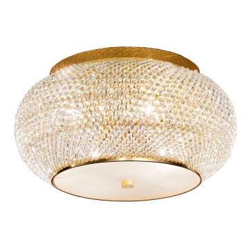Ideal Lux - Iluminação para teto de cristal PASHA 6xE14/40W/230V diâmetro 40 cm dourado