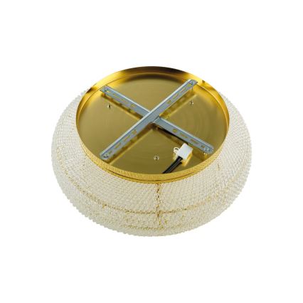 Ideal Lux - Iluminação para teto de cristal PASHA 6xE14/40W/230V diâmetro 40 cm dourado