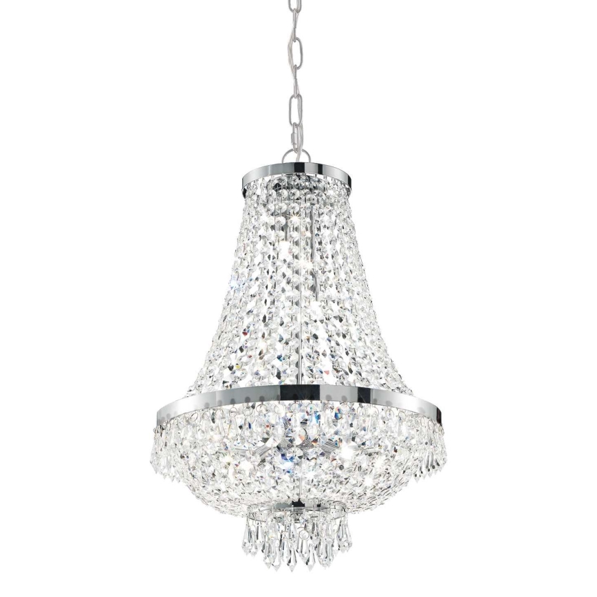 Ideal Lux - LED Candeeiro suspenso de cristal CAESAR 9xG9/3W/230V diâmetro 45 cm cromado brilhante