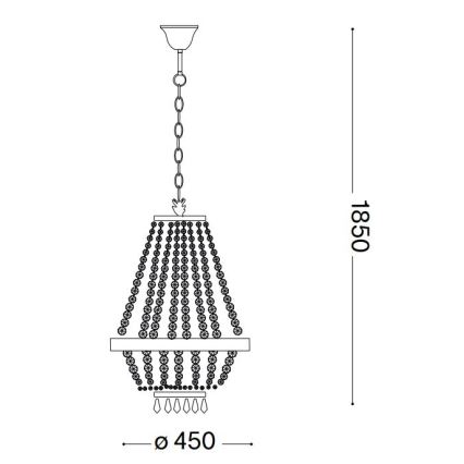 Ideal Lux - LED Candeeiro suspenso de cristal CAESAR 9xG9/3W/230V diâmetro 45 cm cromado brilhante