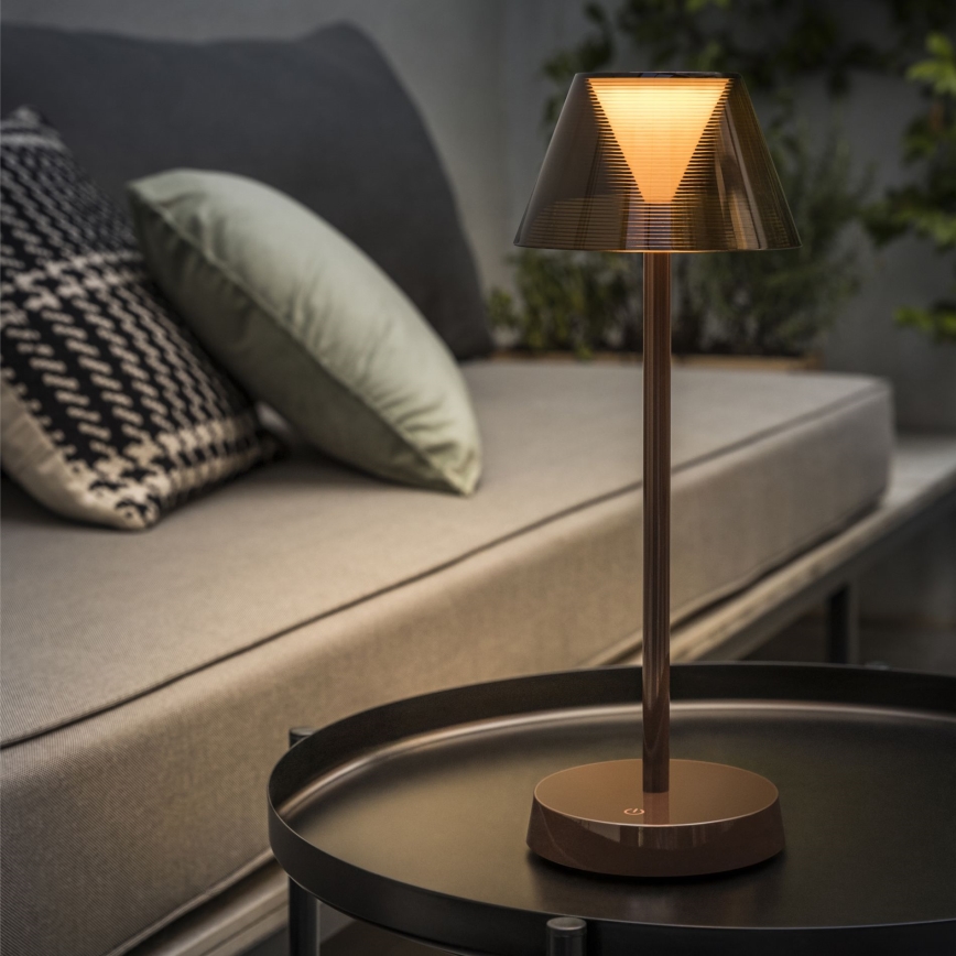 Ideal Lux - LED Candeeiro táctil regulável LOLITA LED/2,8W/5V IP54 castanho