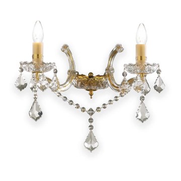 Ideal Lux - Luz de parede de cristal 2xE14/40W/230V dourado