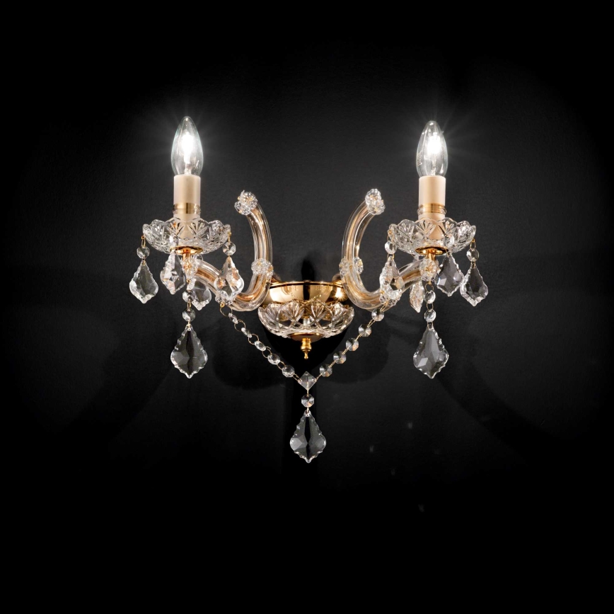 Ideal Lux - Luz de parede de cristal 2xE14/40W/230V dourado