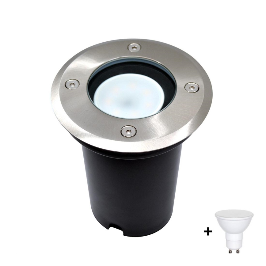 Iluminação da entrada exterior LED 1xGU10/6W/230V IP67 mate cromado
