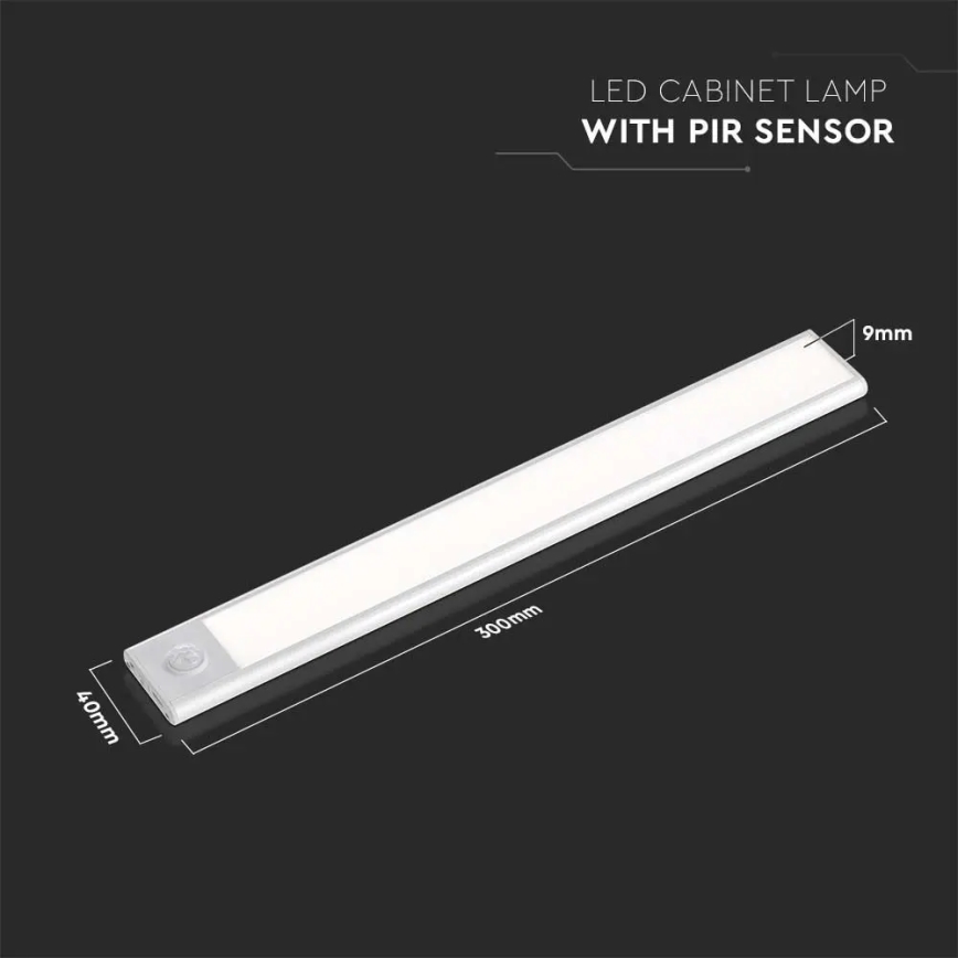 Iluminação de armário de cozinha LED com sensor LED/1,5W/5V 3000K