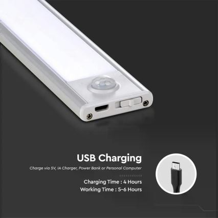 Iluminação de armário de cozinha LED com sensor LED/1,5W/5V 4000K