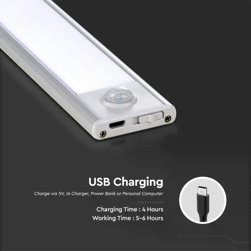 Iluminação de armário de cozinha LED com sensor LED/1,5W/5V 4000K