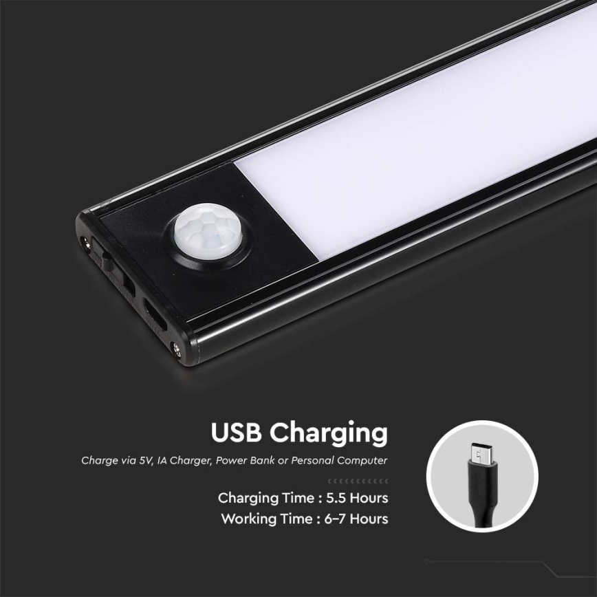Iluminação de armário de cozinha LED com sensor LED/2W/5V 3000K
