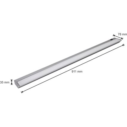 Iluminação de armário de cozinha LED LED/15W/230V prata