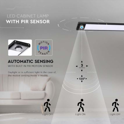 Iluminação de armário de cozinha LED with a sensor LED/2,5W/5V 4000K