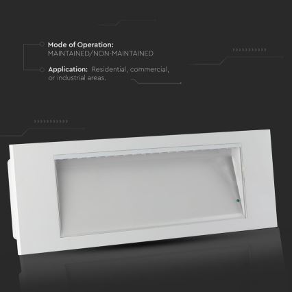 Iluminação de emergência LED EMERGENCY EXIT SAMSUNG CHIP LED/3,8W/230V 6000K