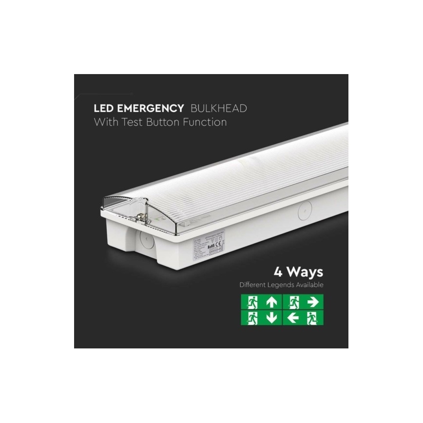 Iluminação de emergência LED EMERGENCY EXIT LED/3W/230V 6400K IP65