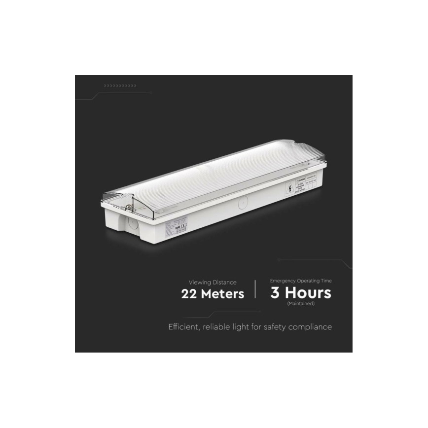 Iluminação de emergência LED EMERGENCY EXIT LED/3W/230V 6400K IP65