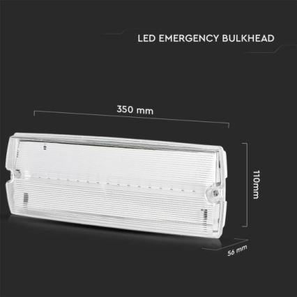 Iluminação de emergência LED EMERGENCY EXIT LED/3W/230V 6400K IP65