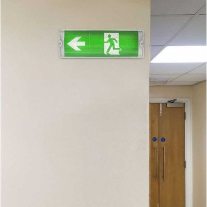 Iluminação de emergência LED com um teste de funcionalidade regular EMERGENCY EXIT LED/3W/230V 6400K IP65