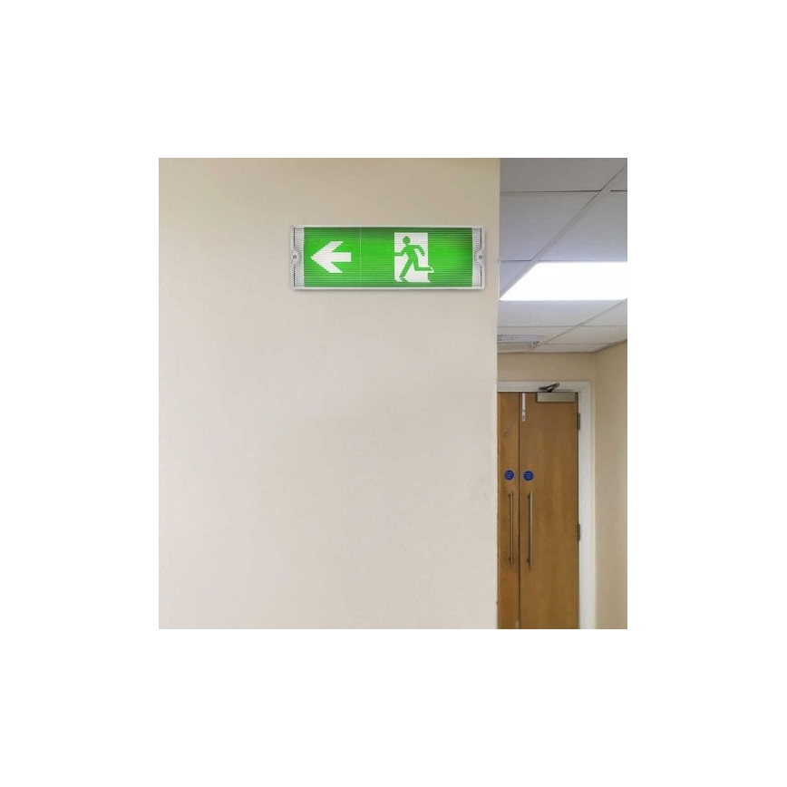 Iluminação de emergência LED com um teste de funcionalidade regular EMERGENCY EXIT LED/3W/230V 6400K IP65