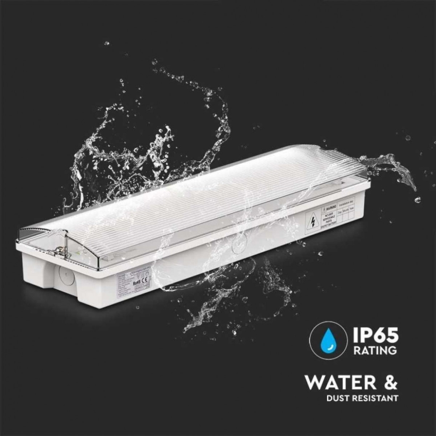 Iluminação de emergência LED com um teste de funcionalidade regular EMERGENCY EXIT LED/3W/230V 6400K IP65
