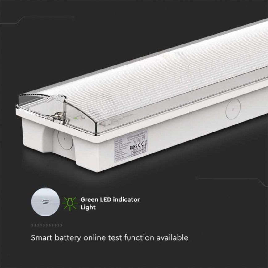 Iluminação de emergência LED com um teste de funcionalidade regular EMERGENCY EXIT LED/3W/230V 6400K IP65