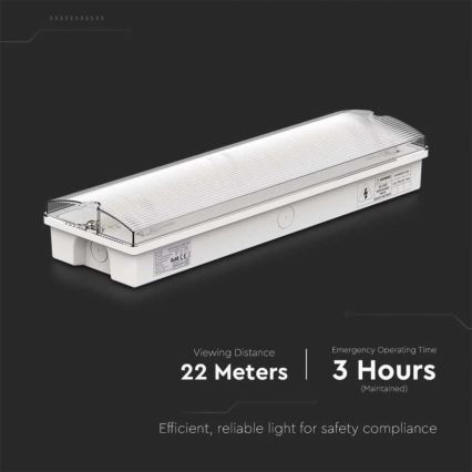Iluminação de emergência LED com um teste de funcionalidade regular EMERGENCY EXIT LED/3W/230V 6400K IP65