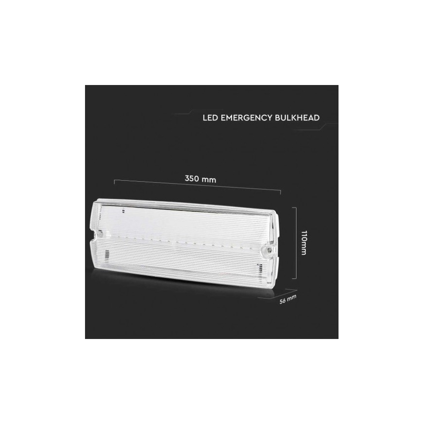 Iluminação de emergência LED com um teste de funcionalidade regular EMERGENCY EXIT LED/3W/230V 6400K IP65