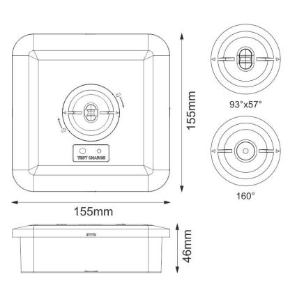 Iluminação de emergência LED LED/2W/230V 6000K IP65 3200 mAh