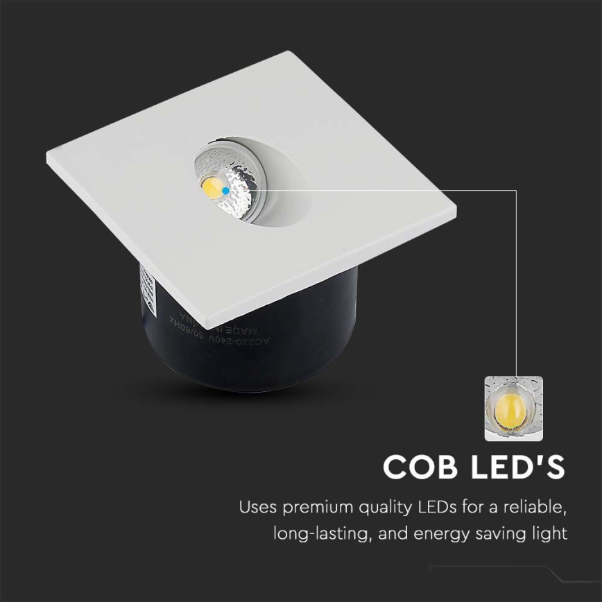 Iluminação de escada LED LED/3W/230V 4000K branco